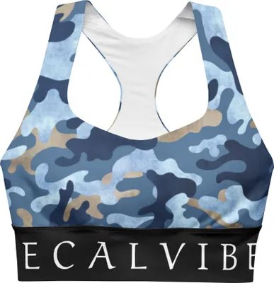 Produktbild von DECALVIBES Longline Sports Bra Sport BH Ultimate Blue Camouflage - M