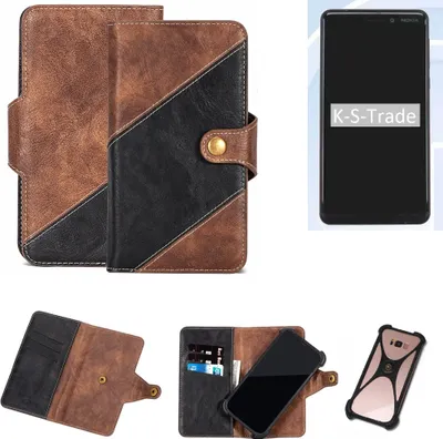 Produktbild von K-S-Trade Handy Hülle Schutz Hülle Schutzhülle Bookstyle Case kompatibel mit Nokia Nokia 6 (2018) Handy Cover Hülle Schutztasche 1x