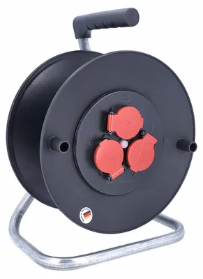 Produktbild von Leertrommel Kabeltrommel leer für ca. 40m Kabel 3 Steckdosen Thermoschutz IP44