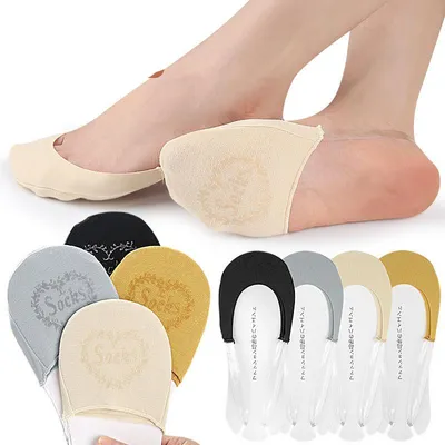Produktbild von INF Unsichtbare Socken mit Spitzensaum - Rutschfest, Mehrfarbiges 4er-Set