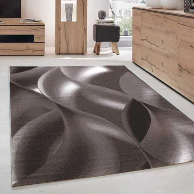 Produktbild von TapisTrend Designerteppich Braun-Beige-Creme 160x230 cm Moderner abstrakter Wohnzimmerteppich, optische Wellenschatten