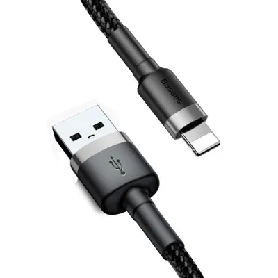 Zdjęcie produktu dla Baseus Cafule Kabel USB-A na Lightning Q.C 3.0, 2A, 3m - Złoty/Czarny