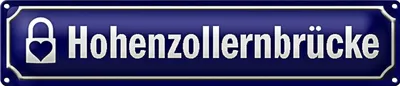 Produktbild von Blechschild Straßenschild 46x10cm Hohenzollernbrücke Köln Dekoration