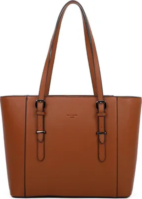 Produktbild von Gallantry Damen Shopper Handtasche für Schule und Arbeit, praktische Umhängetasche, braun, 29x35x12,5 cm