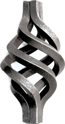 Produktbild von UHRIG Schmiedeeisen Zwirbel, Zierteil Vierkant Stahl, Korb Schnörkel für Geländer, Zaun uvm. Ø 95 mm, Höhe 190 mm