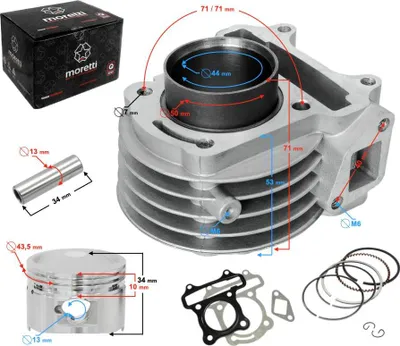 Obrázek produktu pro Válec Moretti pro skútr 4T 60cc 139QMB