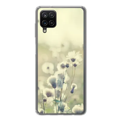 Produktbild von MuchoWow® Handyhülle Schutzhülle Hülle für Samsung Galaxy A12 Blumen - Feld - Weiß Silikon Softcase Handy Hülle - Bild