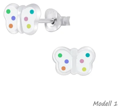 Produktbild von Kinder Ohrringe Silber 925 Ohrstecker Schmetterling Modell 1