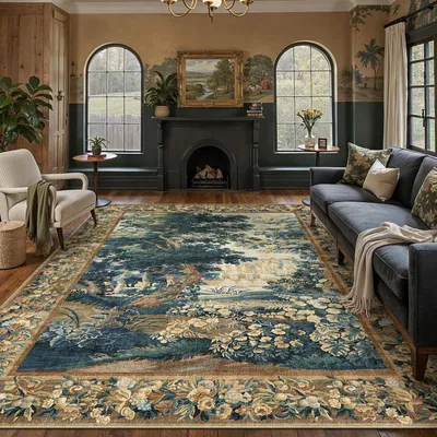 Immagine prodotto di Tappeto rettangolare vintage, lavabile, per soggiorno, dimensioni 300x400 cm