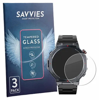 Produktbild von 3x Savvies Schutzglas für Jugeman V20 1.43" Displayschutz 9H Glas klar transparent