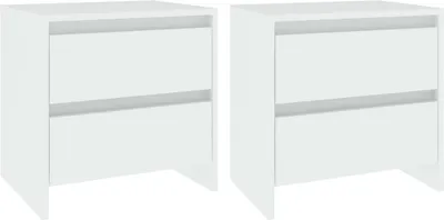 Obrázek produktu pro vidaXL Noční stolky 2 ks. Bílý 45x34,5x44,5 cm výrobek ze dřeva