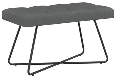 Image de Banc vidaXL à capitonnage, gris foncé, 80 x 40 x 46 cm, tissu