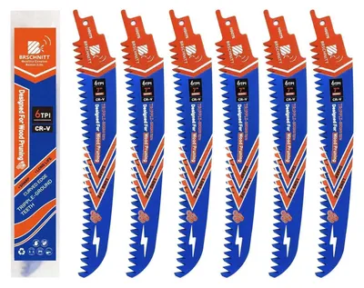 Immagine prodotto di Lame per sega a nastro da 180 mm, dentatura giapponese, 6 denti per pollice, set da 6 pezzi, per legno, potatura alberi, tagli grossolani