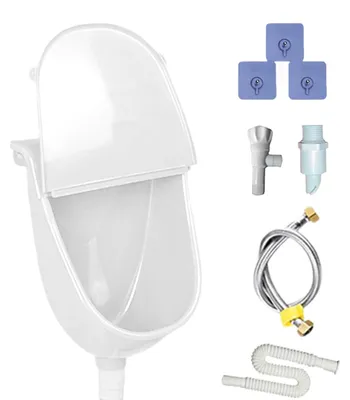 Wandurinal mit Deckel, Ablaufschlauch, weiß, für Außenbereich
