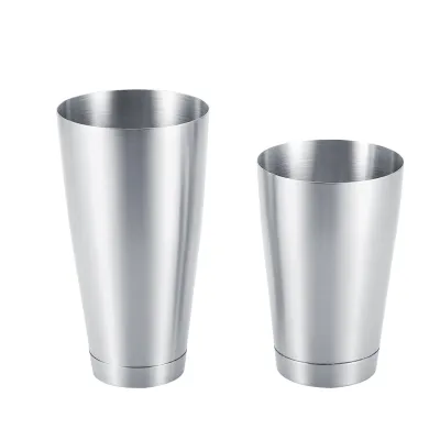 Produktbild von Robuster, langlebiger Cocktailbecher aus Edelstahl, Shaker-Bar, Küchenwerkzeug für Zuhause (Silber)