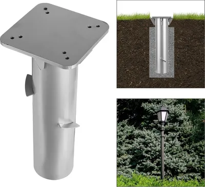Produktbild von TolleTour Sonnenschirmständer aus Metall, 16 cm Universal-Sonnenschirmständer, für Garten und Außenbereich, grau