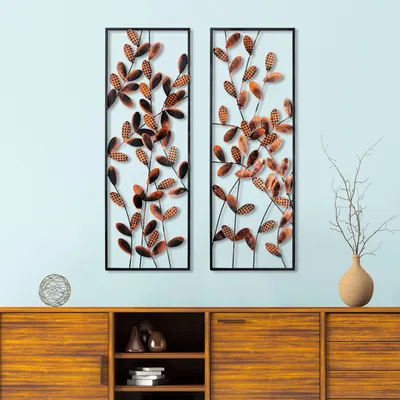 Image de Wallity, Olips 3, Accessoire mural décoratif en métal, 100 % METAL, multicolore, 32 x 90 cm