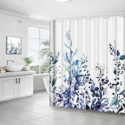 Obrázek produktu pro Omgoods - Závěs do sprchy, rozměry 180x200 cm, s motivem květin
