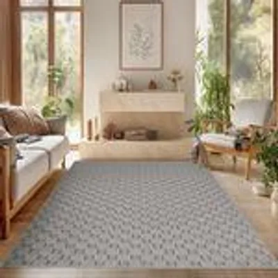 Obrázek produktu pro Bouclé Teppich für Wohnzimmer Schlafzimmer Büro weich pflegeleicht strapazierfähig vielseitig kombinierbar , Größe : 120 x 170 cm , Farbe : Silber-4