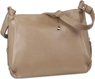 Immagine prodotto di Borsa da donna Florence, a tracolla, in pelle, color taupe-beige, dimensioni 13x35x28 cm, OTF182I5