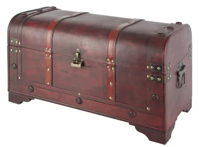 Produktbild von SEVICO Schatztruhe Schatzkiste mit Schloss Aufbewahrungsbox Holzkiste Piratenkiste Box F51
