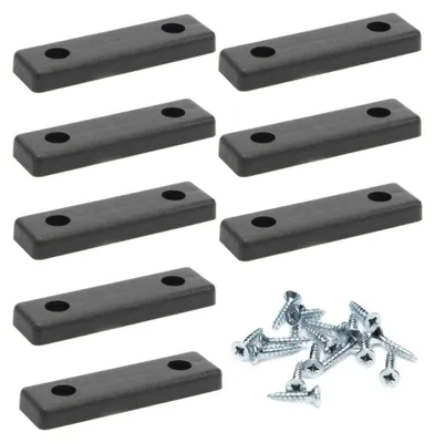 Produktbild von 8x sossai Möbelgleiter in Schwarz inkl. Schrauben 50x14x5mm Bodenabstandshalter Möbelpads Möbelfüße zum Anschrauben