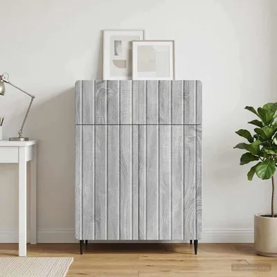 Zdjęcie produktu dla Komoda boczna vidaXL, kolor Sonoma-grau, 66 x 34,5 x 92 cm, płyta wiórowa