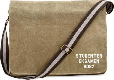 Produktbild von Huuraa Umhängetasche Studentereksamen 2027 Abschluss Dänemark 14 Liter Sahara Canvas Laptoptasche Geschenkidee