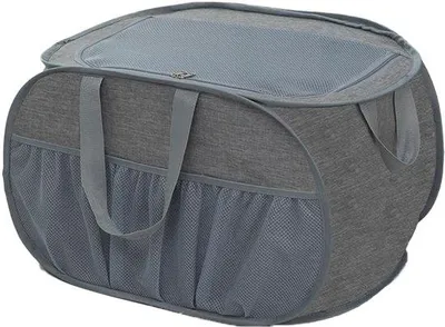 Immagine prodotto di Contenitore pieghevole per detersivo, dimensioni 37x37x60 cm, con maniglia - Contenitore per detersivo da viaggio e campeggio, con coperchio