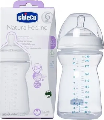 Produktbild von Chicco 00080737000040 STEP UP 6+ FAST FLOW Baby-Flasche + Sauger, 330ml Fassungsvermögen, -frei