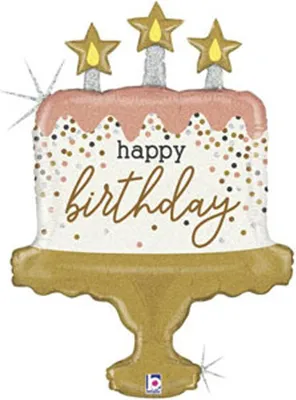 Produktbild von Shape Folienballon "Birthday Cake" Confetti Glitter | 84 cm