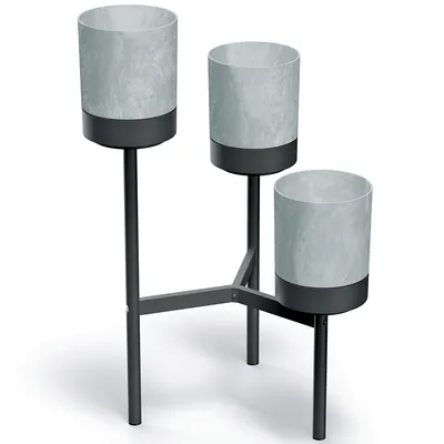 Produktbild von nabbi Blumentopf IKD3L - grauer Beton / schwarz