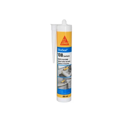 Obrázek produktu pro SIKA Sikaseal 108 Sanitární silikonová těsnicí hmota – světle šedá – 300 ml