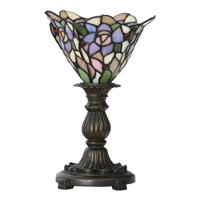Zdjęcie produktu dla Lampa stołowa Clayre & Eef Tiffany Ø 20x30 cm różowo-fioletowe szkło