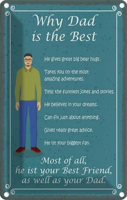Produktbild von vianmo Blechschild 30x20 cm why Dad is the best Papa bester Familie Freunde