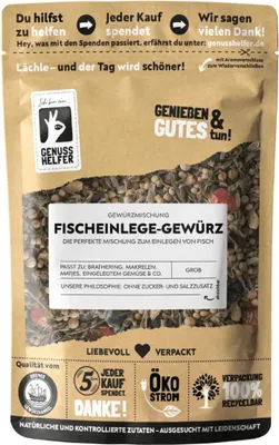 Produktbild von Fischeinlege Gewürz, grob, zum Einlegen von Fisch, leckeres Einlegegewürz für Fischgerichte, 100g