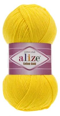 100g Strickgarn Alize Cotton Gold Uni Klassikgarn Häkelgarn gelb