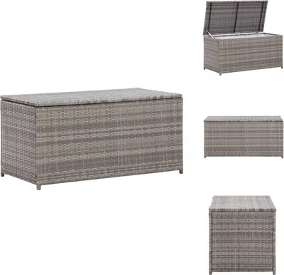 Obrázek produktu pro vidaXL Zahradní box z polyratanu 100x50x50 cm šedý - Zahradní boxy
