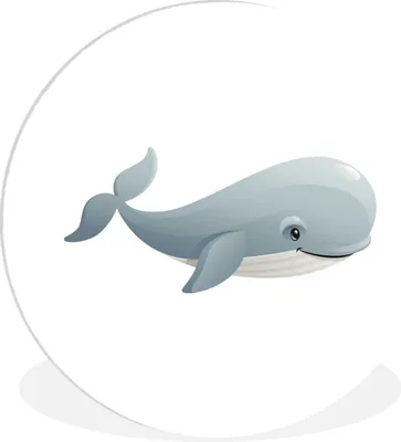Produktbild von MuchoWow® Rundes Wandbild - Runde Bilder Flossenfisch - Weiß - Tiere Ø 30 cm Kreis Wanddekoration Kunststoff - Wandkreis - Wandschmuck - Schlafzimmer - Bilder - Der Kreis - Kunst für die Wohnung - Plastik - Kunstdruck - Wandbild