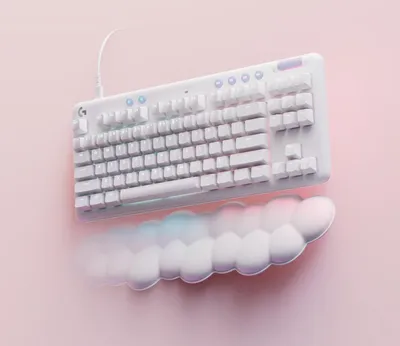 Image de Logitech G G713 - Clavier - sans les dixièmes - rétroéclairage - USB - QWERTY - espagnol - Commutateur de touches : Tactile - blanc