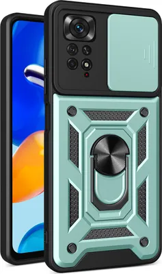 Produktbild von Redmi Note 11 Pro Hülle mit Ring Ständer Halter Dia Kameraschutz TPU Bumper Silikon Schutzhülle für Samsung Redmi Note 11 Pro / Note 11 Pro 5G Grün