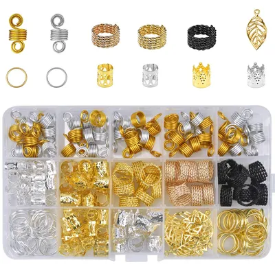 Produktbild von Haarschmuck Set - 200 Teile Haaraccessoires für Flechten - Hair Jewellery