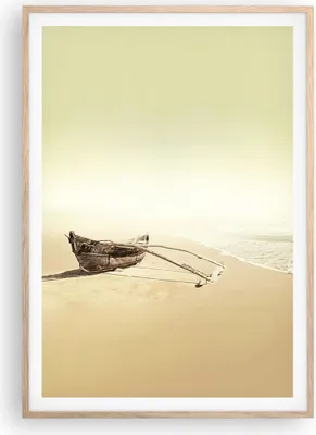 Produktbild von Gerahmtes Poster - Rahmen in heller Eiche - £ódŸ Wrack Meer - 70x100 cm - Wand Bild - Wanddeko - Wandbilder - Kunstposter - Wandposter - Bilderrahmen - Bilder - Kunstdruck - P2NPA70x100-5123