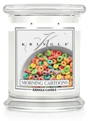 Productafbeelding van Kringle Candle Morning Cartoons geurkaars, medium, met 2 lonten (411g)