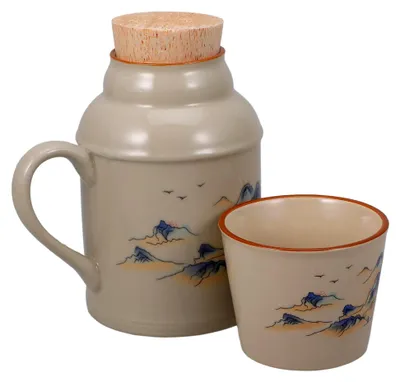 Produktbild von Keramische Teekanne im chinesischen Stil – Kleine Wasserkanne mit Deckel für Zuhause und Büro