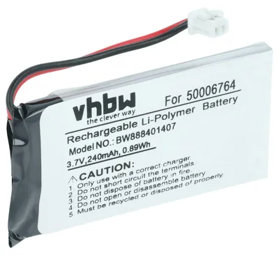 Produktbild von vhbw Akku kompatibel mit Mitel 6940, 6970, 6930 schnurlos Festnetz Telefon (240 mAh, 3,7 V, Li-Polymer)