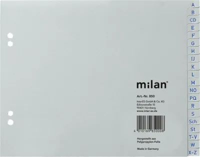 Produktbild von Milan Register A4 A-Z 2/3 höhe Plastik