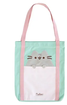 Zdjęcie produktu dla Pusheen Torba na Zakupy Bawełniana na Ramię Shopperka na Zamek z Kieszenią