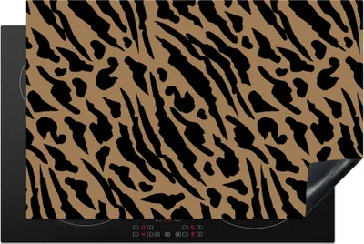 Produktbild von KitchenYeah© Herdabdeckplatte Muster - Design - Pantherdruck , 81x52cm, Küche Deko, Glaskeramikkochfeld Herdabdeckung, Abdeckplatte fùr Kochfeld