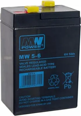 Immagine prodotto di MW 5-6: Batteria AGM 6V/5Ah 70*47*107 (T1)